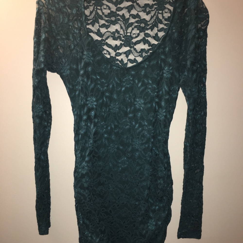 Teal lace dress